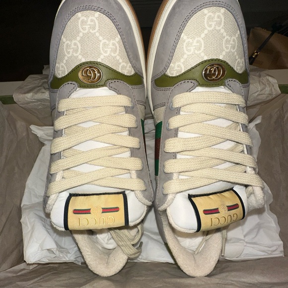 GUCCI MEN'S SCREENER SNEAKER WITH WEB 7.5 NIB - Picture 4 of 16
